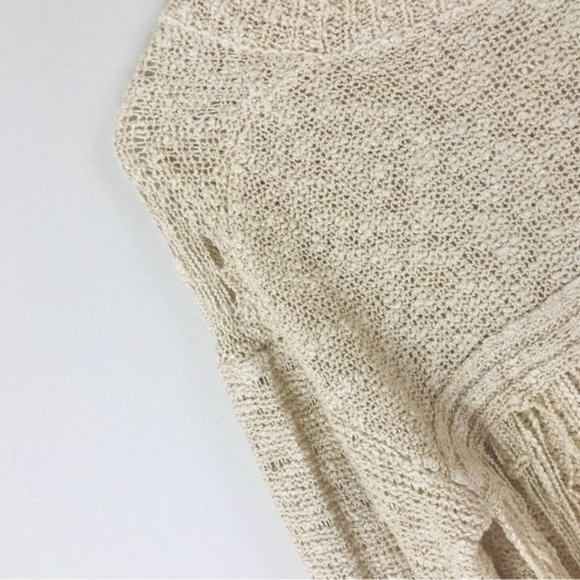 FATE Boho Distressed Knit Tiered Fringe Sweater Size Small - Picture 12 of 12